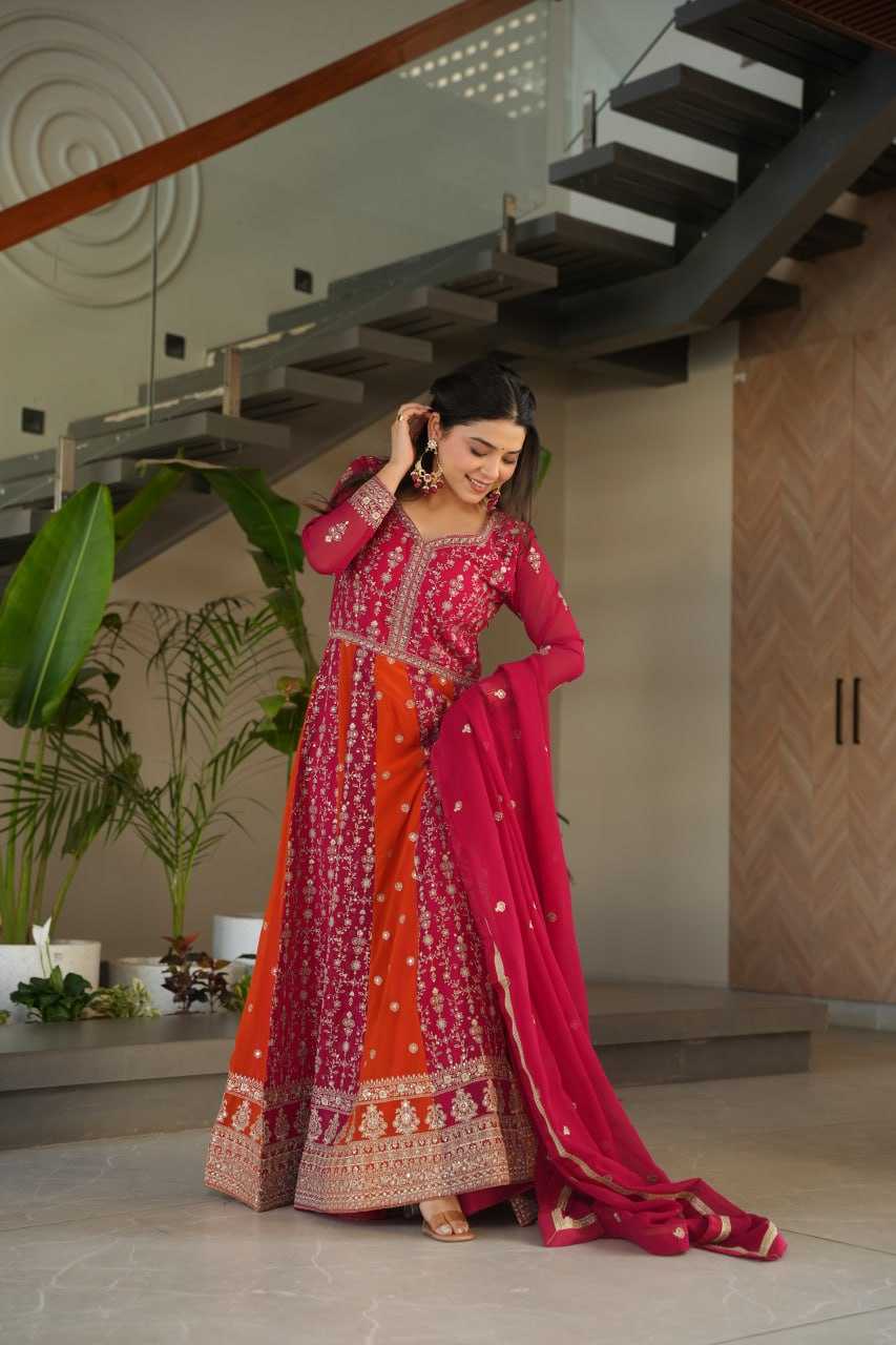 Ynf Faux Blooming KESH491 9250 Gowns Wholesale Gown With Dupatta Sequin Gowns Manufacturer