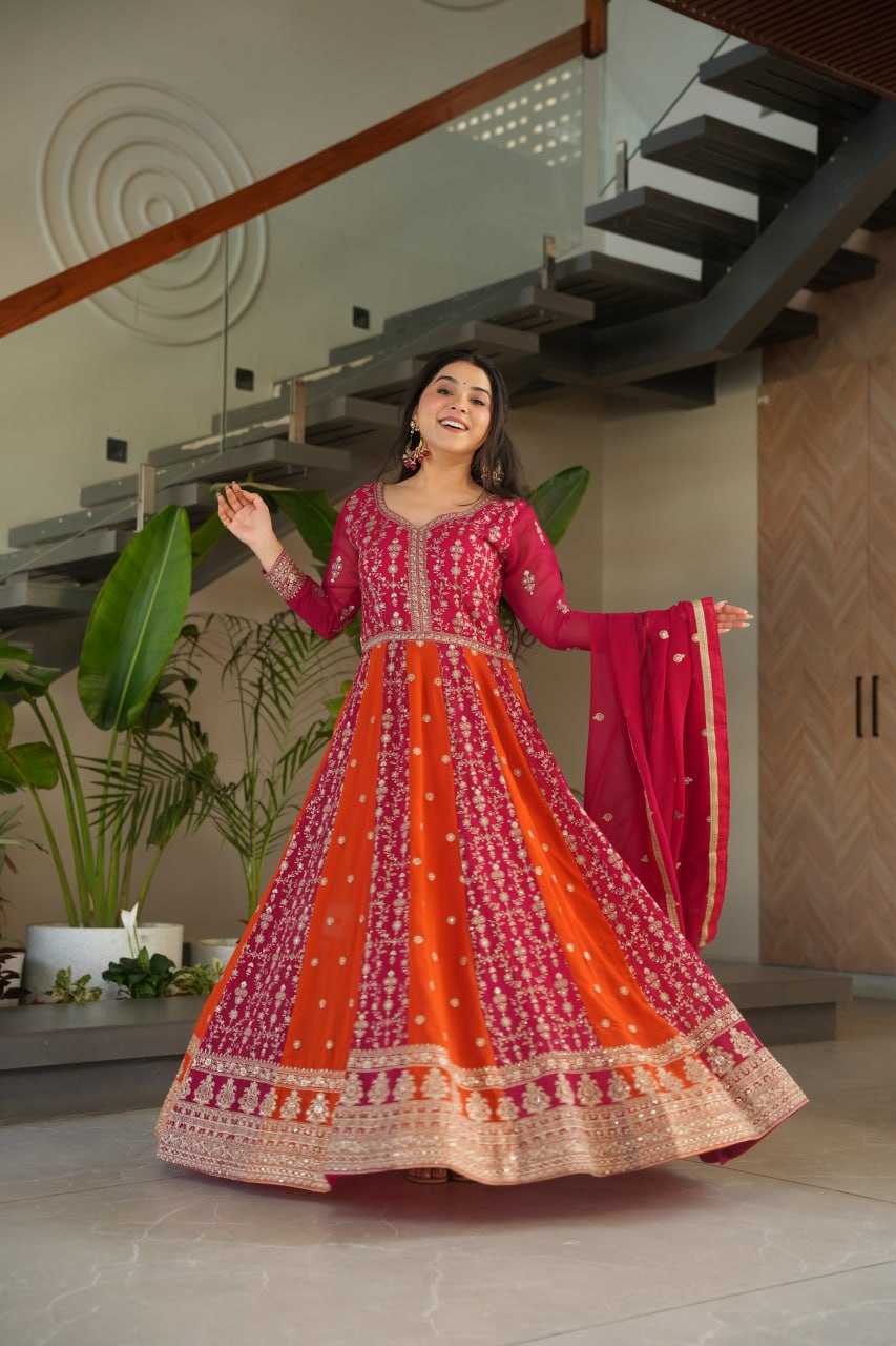 Ynf Faux Blooming KESH491 9250 Gowns Wholesale Gown With Dupatta Sequin Gowns Manufacturer