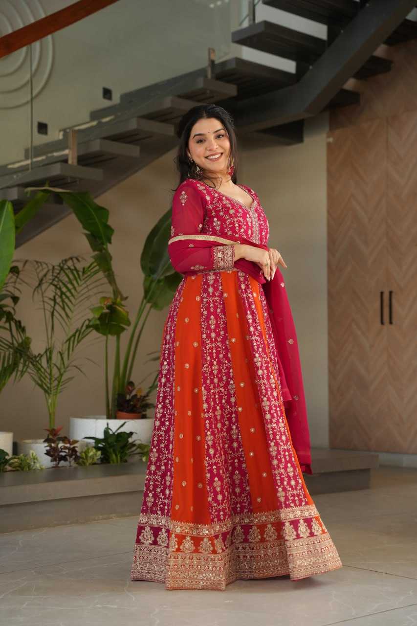 Ynf Faux Blooming KESH491 9250 Gowns Wholesale Gown With Dupatta Sequin Gowns Manufacturer