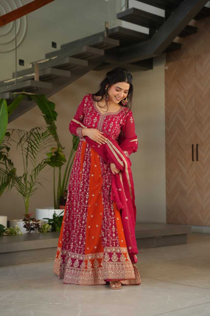 Ynf Faux Blooming KESH491 9250 Gowns Wholesale Gown With Dupatta Sequin Gowns Manufacturer
