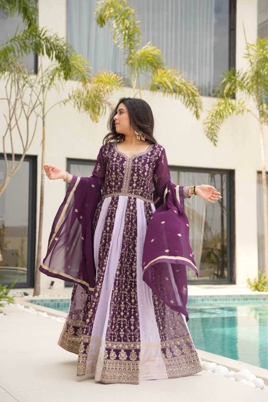 Ynf Faux Blooming KESH491 9250 Gowns Wholesale Gown With Dupatta Sequin Gowns Manufacturer