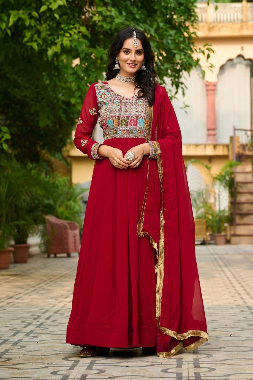 Ynf Faux Blooming KESH491 9252 Gowns Wedding Collections Festive Collections Wholesale Embroidery Gowns Full Sleeve Gowns Sequin Gowns Manufacturer