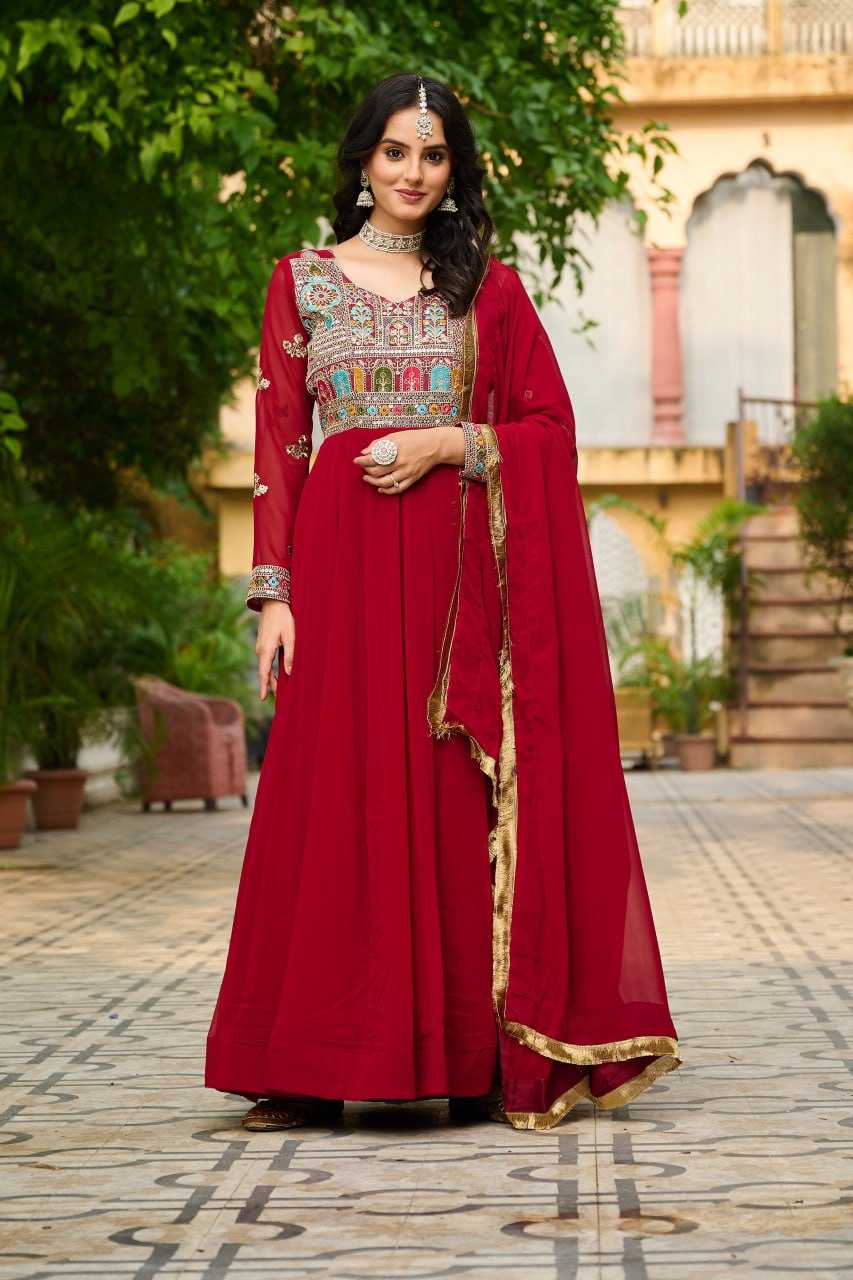 Ynf Faux Blooming KESH491 9252 Gowns Wedding Collections Festive Collections Wholesale Embroidery Gowns Full Sleeve Gowns Sequin Gowns Manufacturer