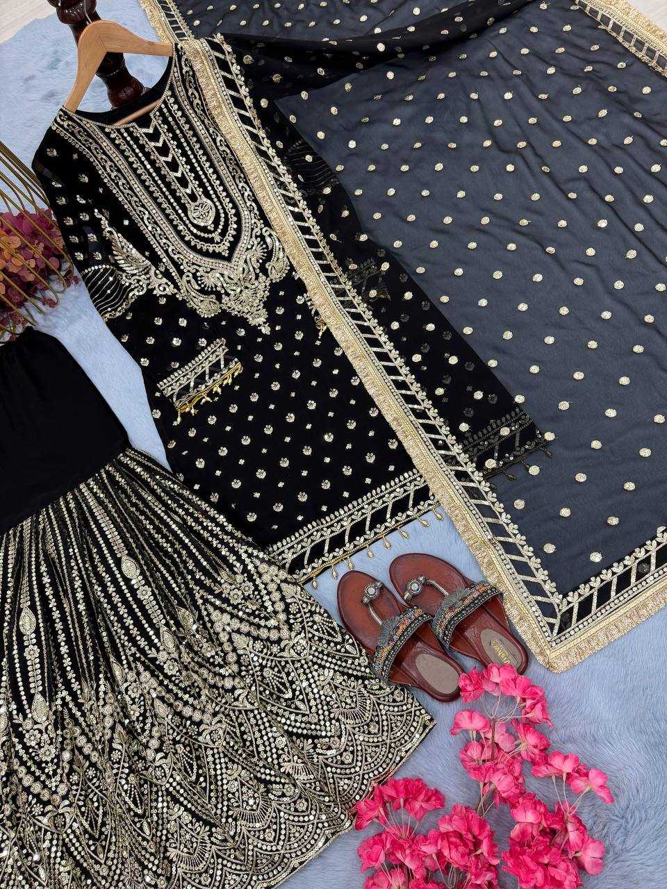 Ynf Faux Georgette KESH141 210 Suits & Dresses Wedding Collections Festive Collections Wholesale Palazzo Suit Designer Suits Embroidered Suits Manufacturer