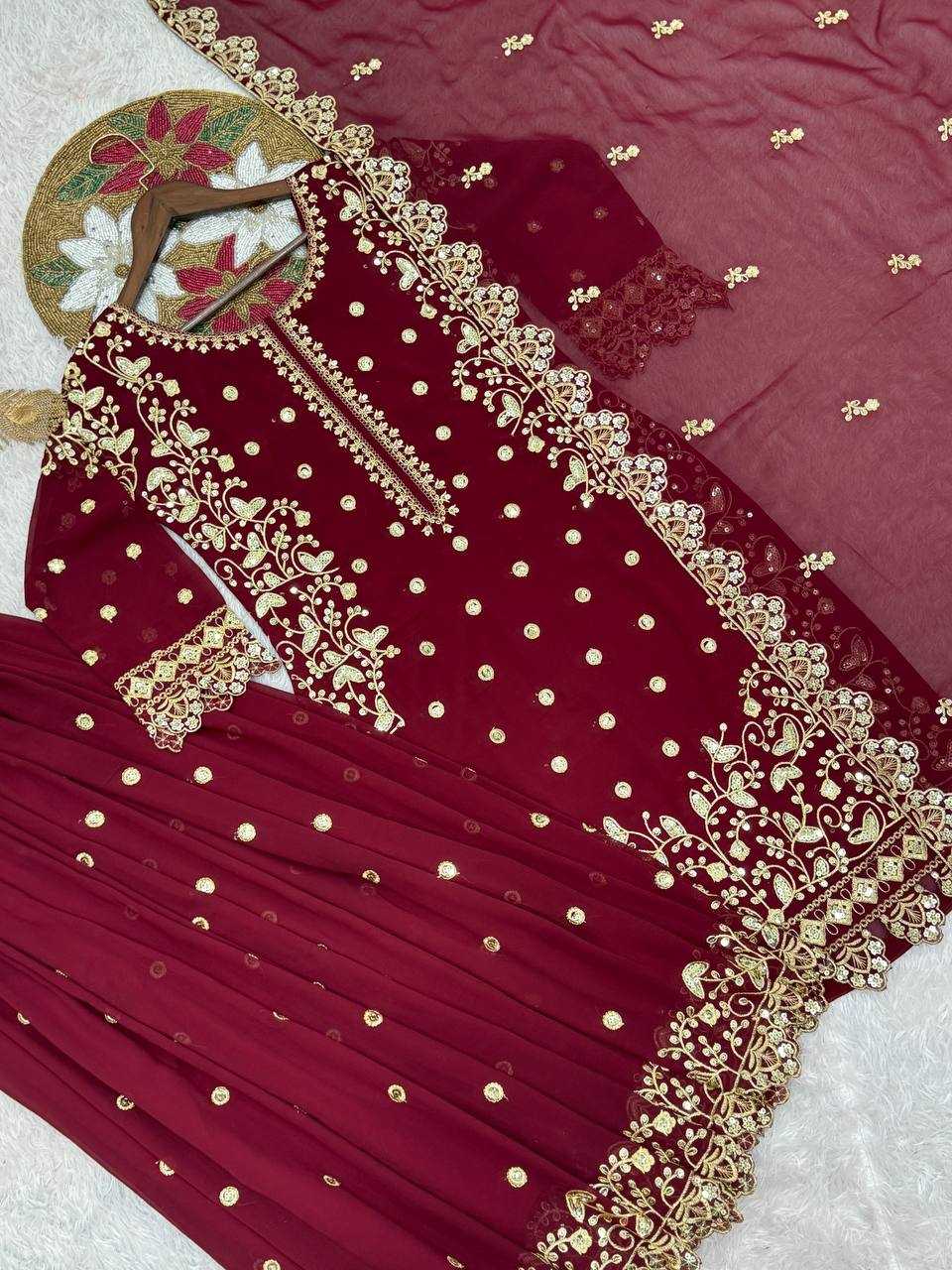 Ynf Faux Georgette KESH159 1713 Suits & Dresses Wholesale Embroidery Suits Palazzo Suit Manufacturer