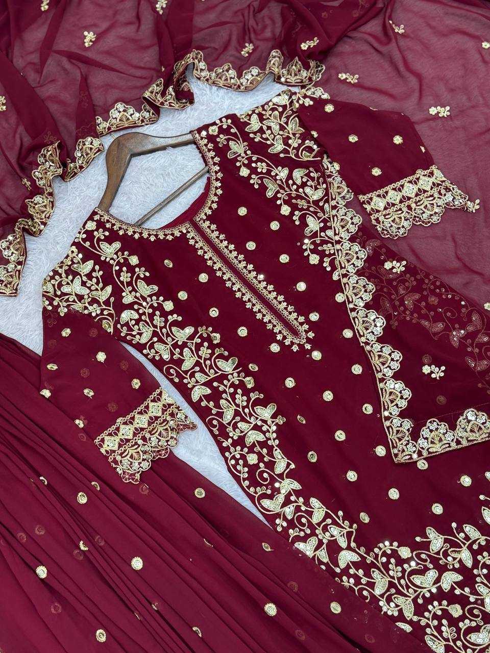 Ynf Faux Georgette KESH159 1713 Suits & Dresses Wholesale Embroidery Suits Palazzo Suit Manufacturer