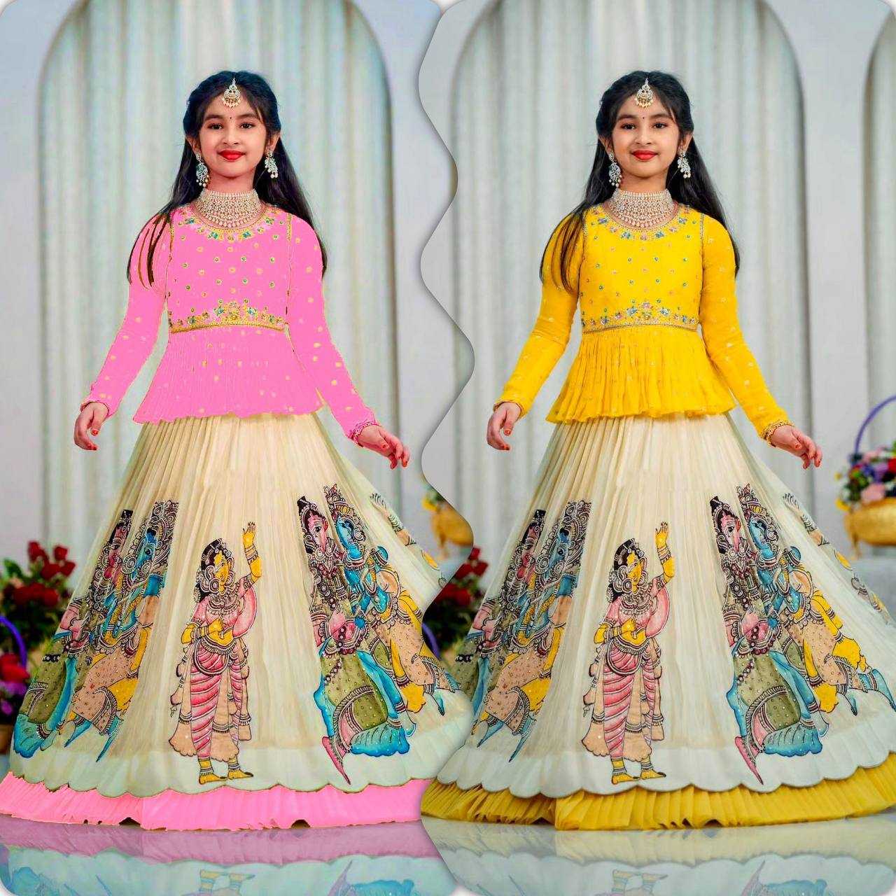 Ynf Faux Georgette KESH415 185 Kids Wear Wholesale Kids Lehenga Kids Lehenga Choli Kids Party Wear Ethnic Manufacturer