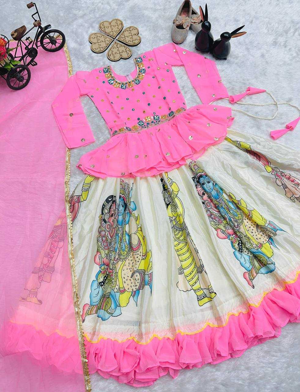 Ynf Faux Georgette KESH415 185 Kids Wear Wholesale Kids Lehenga Kids Lehenga Choli Kids Party Wear Ethnic Manufacturer