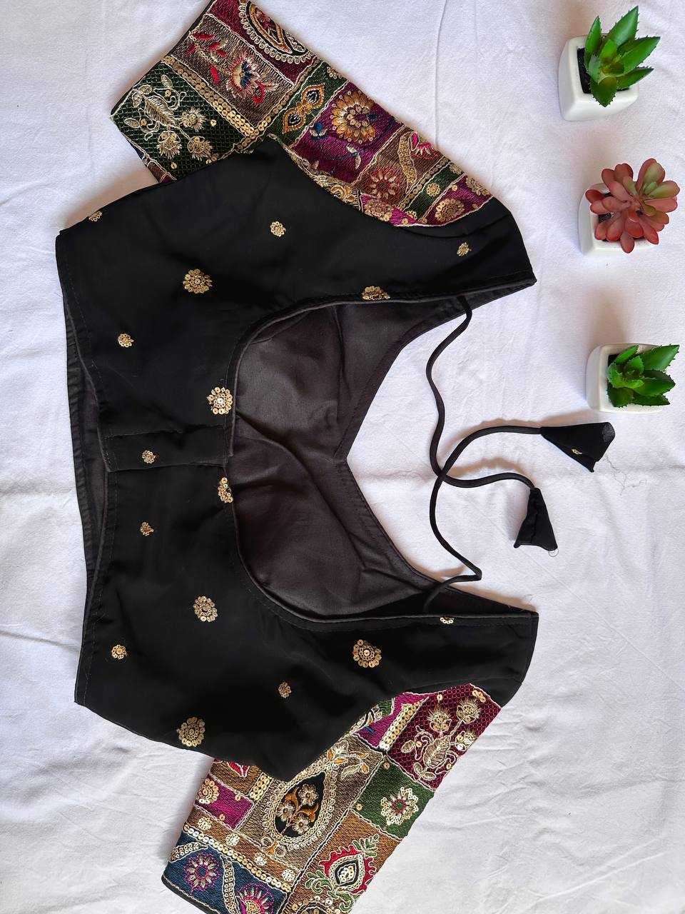 Ynf Faux Georgette KESH437 Black Rani Readymade Blouses Wholesale Blouse Designer Blouse Party Wear Blouse Manufacturer