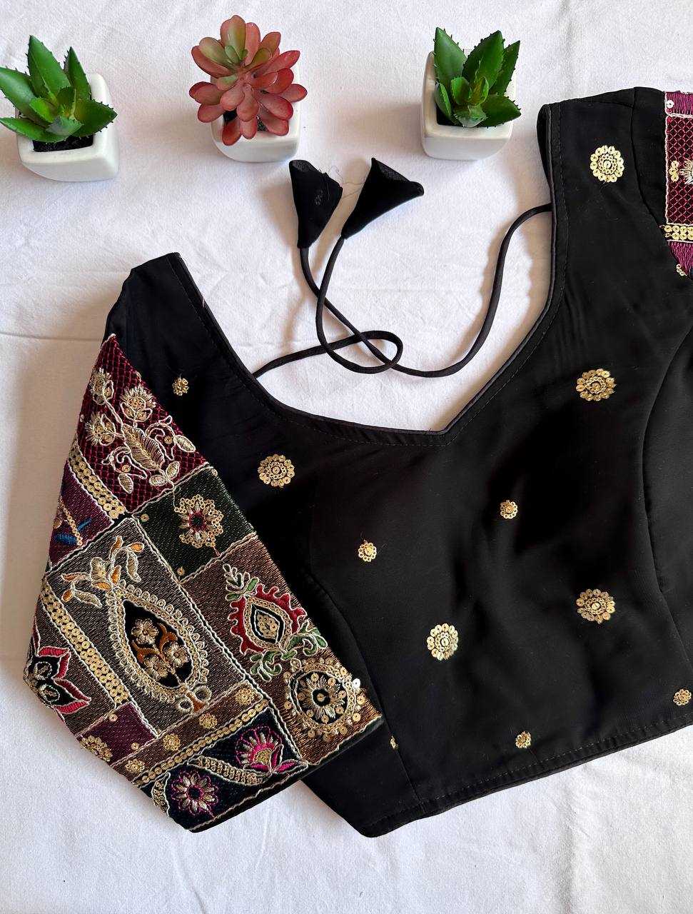 Ynf Faux Georgette KESH437 Black Rani Readymade Blouses Wholesale Blouse Designer Blouse Party Wear Blouse Manufacturer