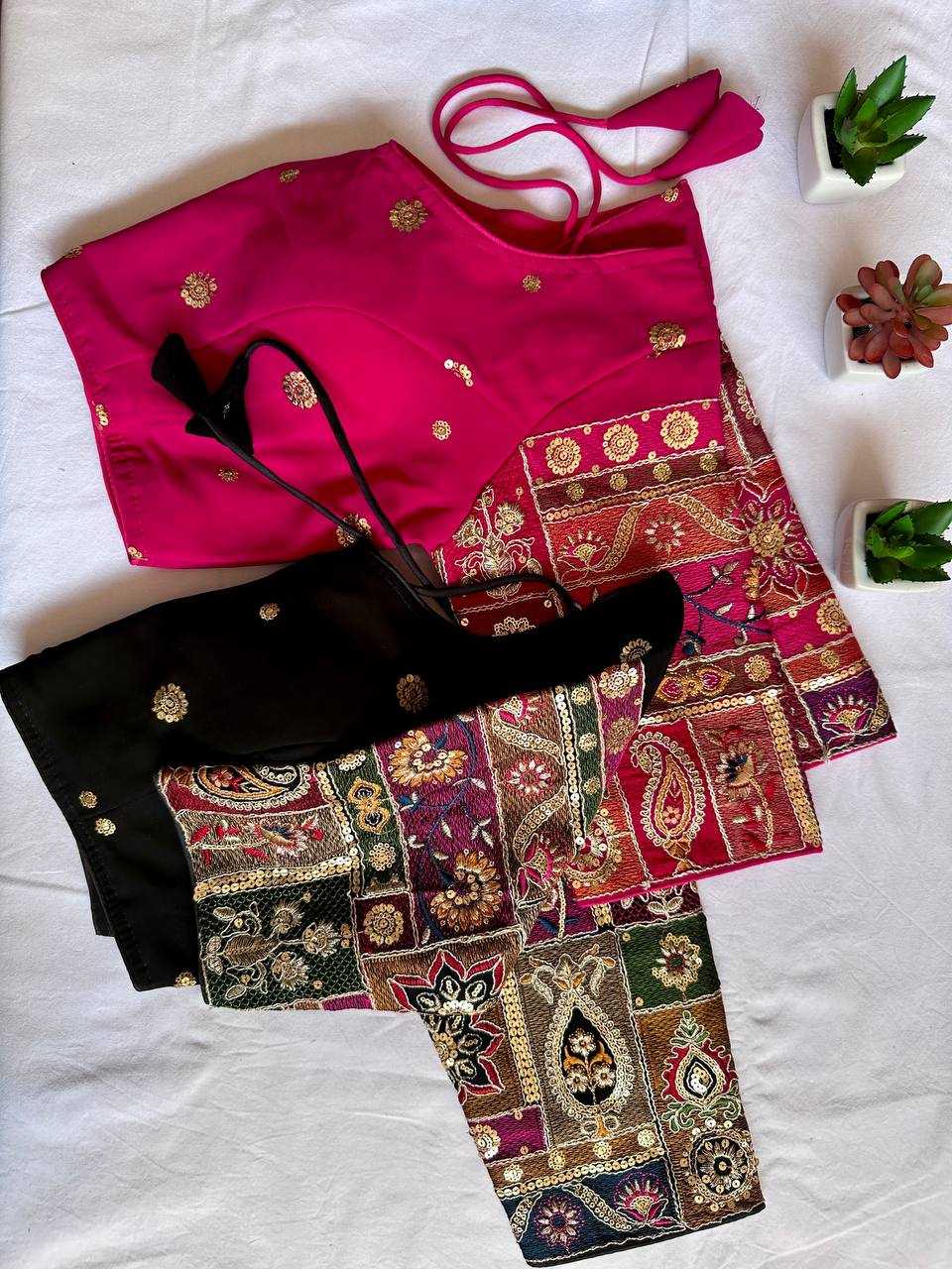 Ynf Faux Georgette KESH437 Black Rani Readymade Blouses Wholesale Blouse Designer Blouse Party Wear Blouse Manufacturer