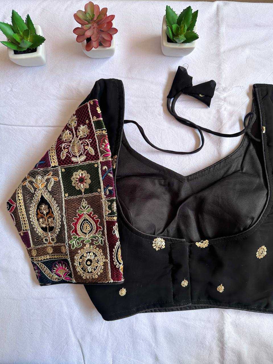 Ynf Faux Georgette KESH437 Black Rani Readymade Blouses Wholesale Blouse Designer Blouse Party Wear Blouse Manufacturer