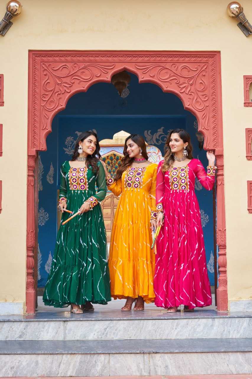 Ynf Faux Georgette KESH489 1187 Gowns Festive Collections Wholesale Lehenga Style Gown Navratri Chaniya Choli Manufacturer