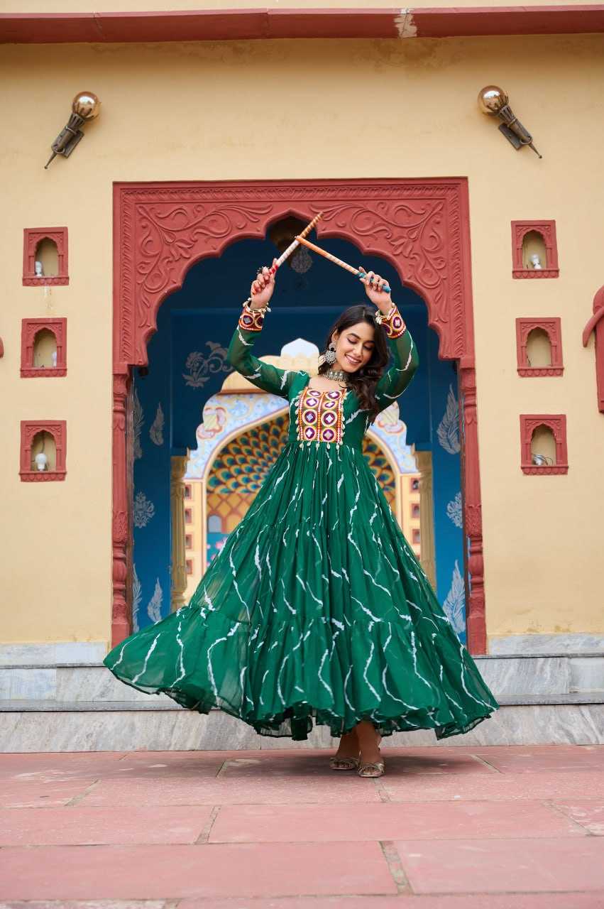 Ynf Faux Georgette KESH489 1187 Gowns Festive Collections Wholesale Lehenga Style Gown Navratri Chaniya Choli Manufacturer