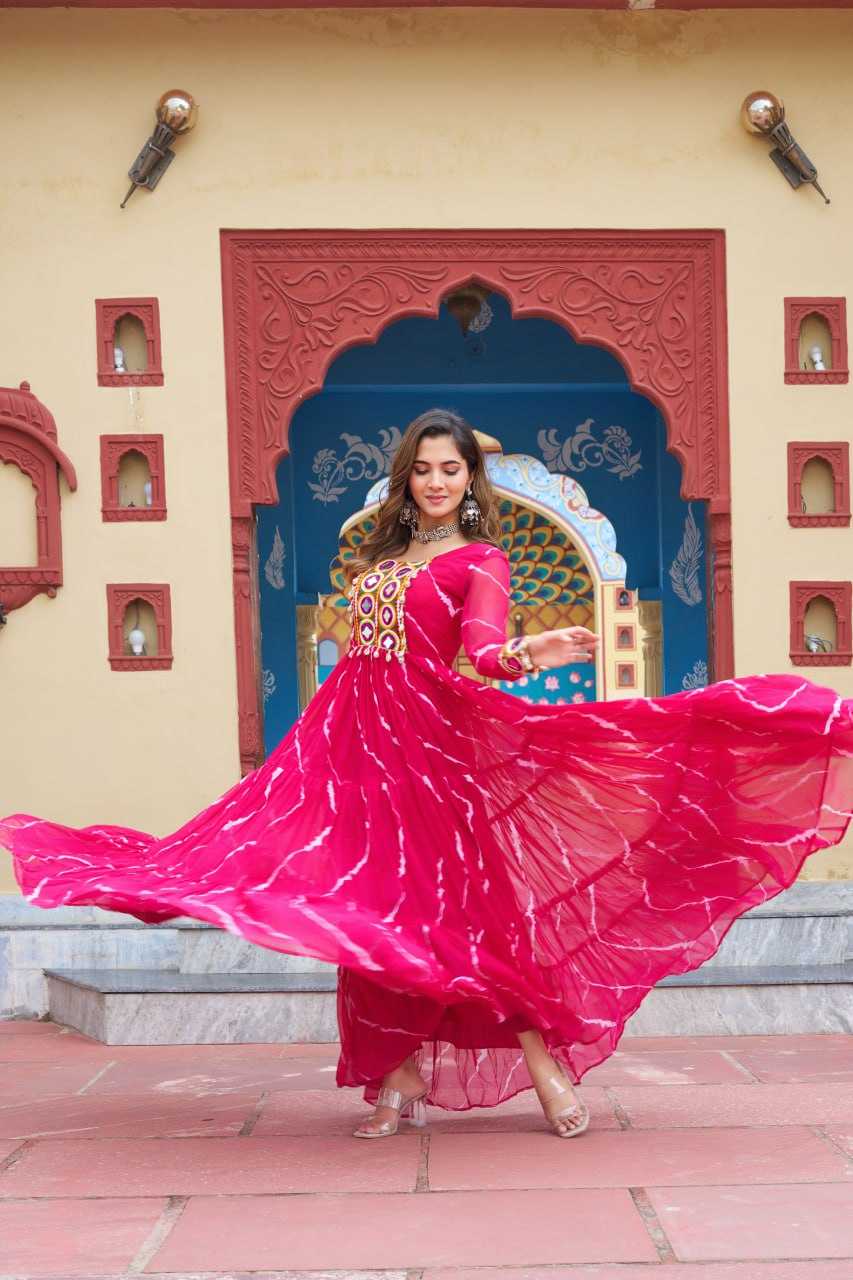 Ynf Faux Georgette KESH489 1187 Gowns Festive Collections Wholesale Lehenga Style Gown Navratri Chaniya Choli Manufacturer
