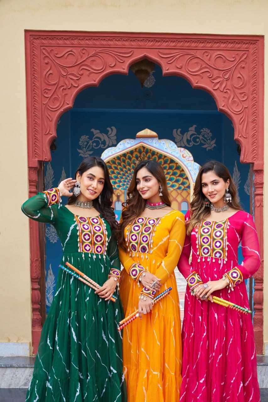 Ynf Faux Georgette KESH489 1187 Gowns Festive Collections Wholesale Lehenga Style Gown Navratri Chaniya Choli Manufacturer