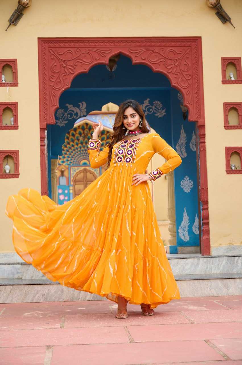 Ynf Faux Georgette KESH489 1187 Gowns Festive Collections Wholesale Lehenga Style Gown Navratri Chaniya Choli Manufacturer