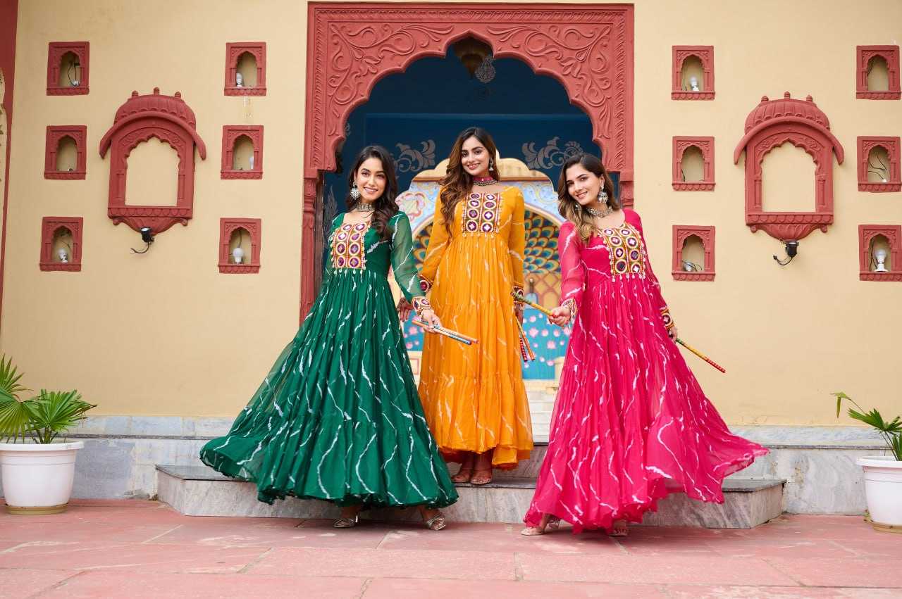 Ynf Faux Georgette KESH489 1187 Gowns Festive Collections Wholesale Lehenga Style Gown Navratri Chaniya Choli Manufacturer