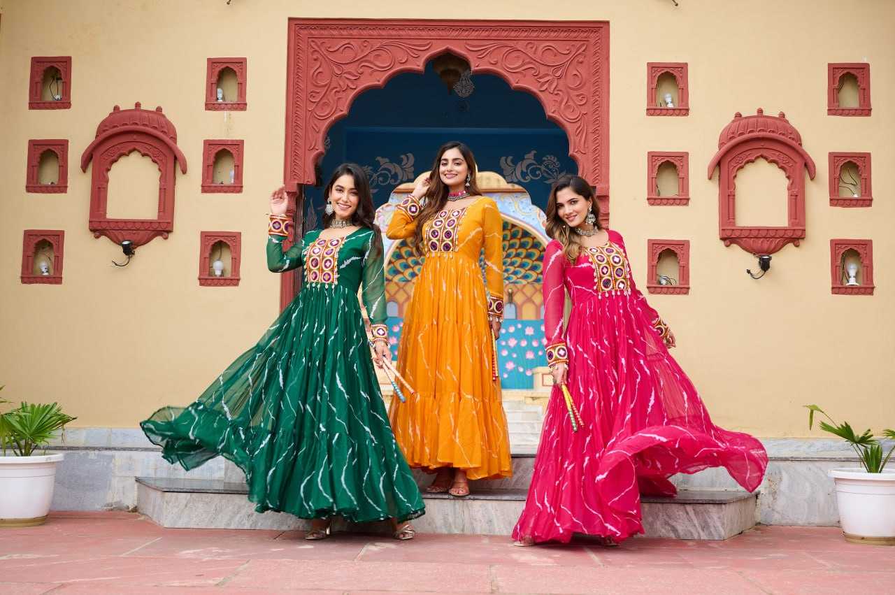 Ynf Faux Georgette KESH489 1187 Gowns Festive Collections Wholesale Lehenga Style Gown Navratri Chaniya Choli Manufacturer