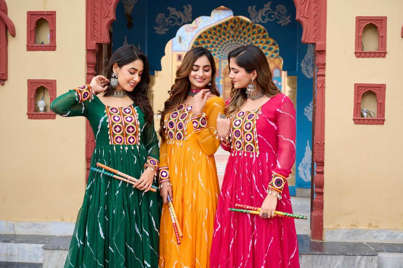 Ynf Faux Georgette KESH489 1187 Gowns Festive Collections Wholesale Lehenga Style Gown Navratri Chaniya Choli Manufacturer
