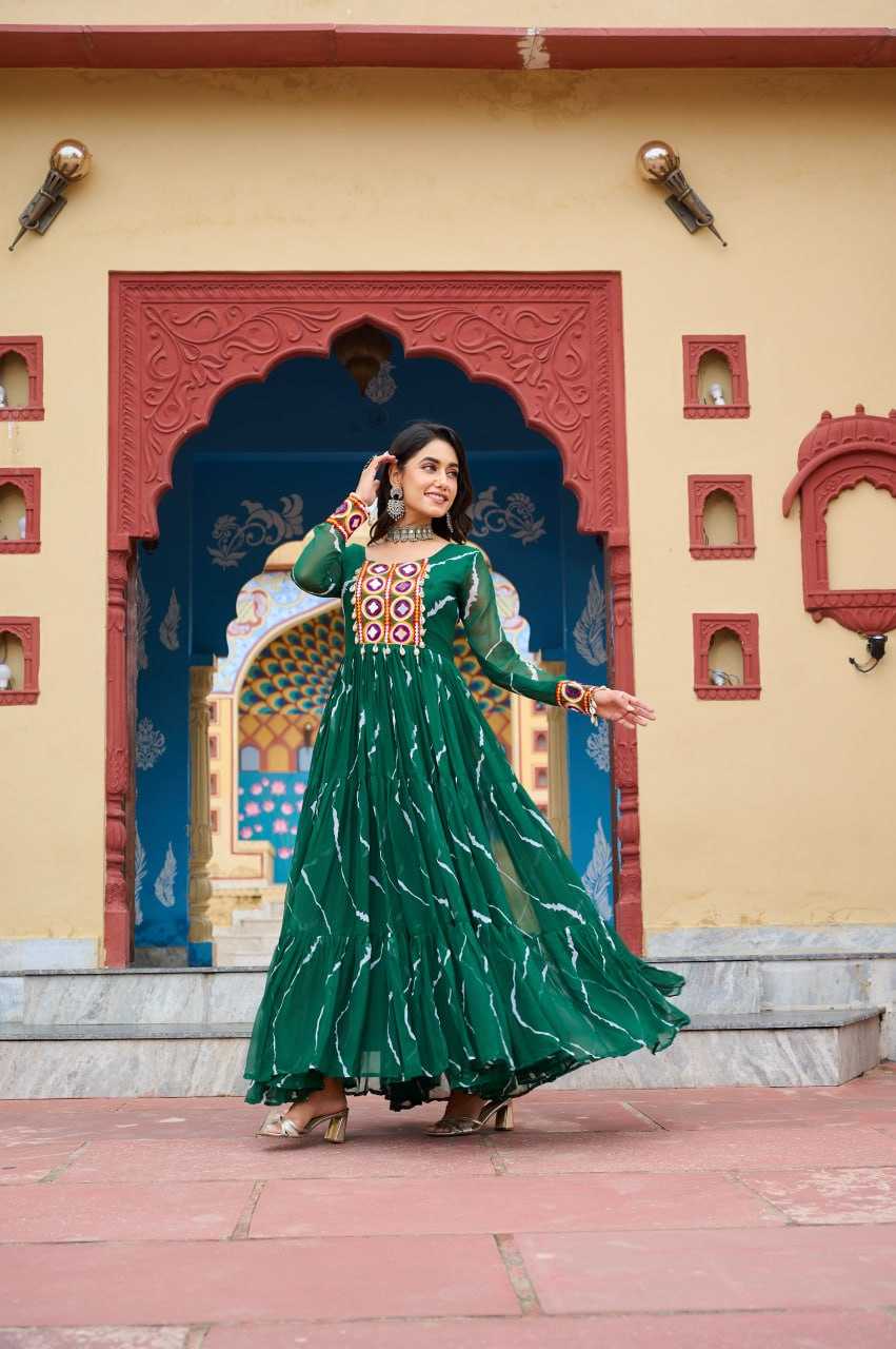 Ynf Faux Georgette KESH489 1187 Gowns Festive Collections Wholesale Lehenga Style Gown Navratri Chaniya Choli Manufacturer