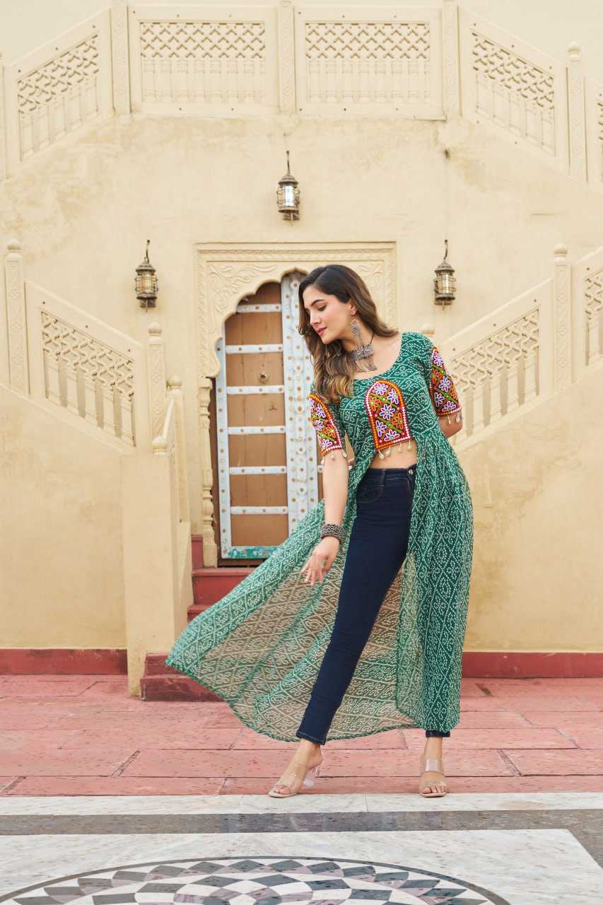Ynf Faux Georgette KESH489 1189 Kurti Festive Collections Wholesale Festive Kurtis Bandhani Kurtis Manufacturer