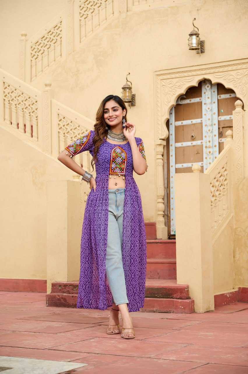 Ynf Faux Georgette KESH489 1189 Kurti Festive Collections Wholesale Festive Kurtis Bandhani Kurtis Manufacturer