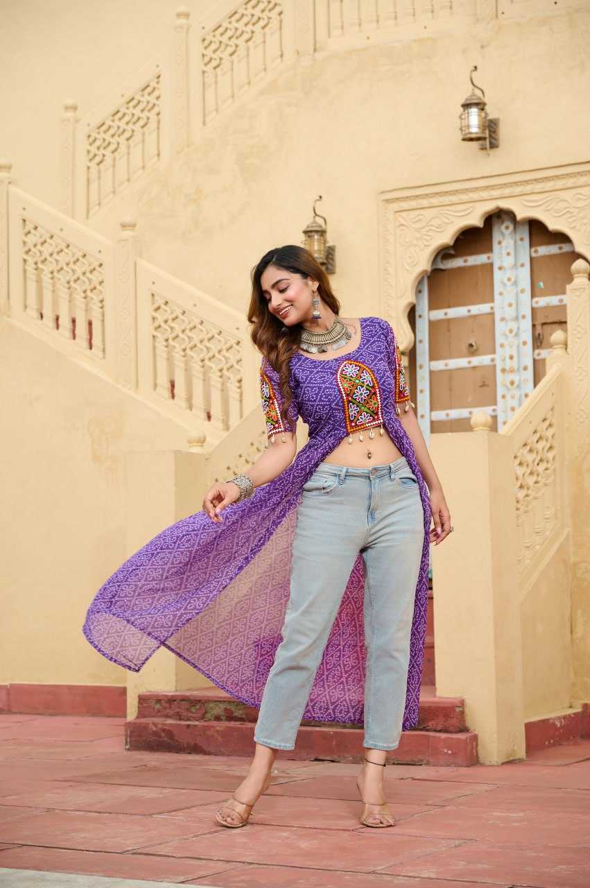 Ynf Faux Georgette KESH489 1189 Kurti Festive Collections Wholesale Festive Kurtis Bandhani Kurtis Manufacturer
