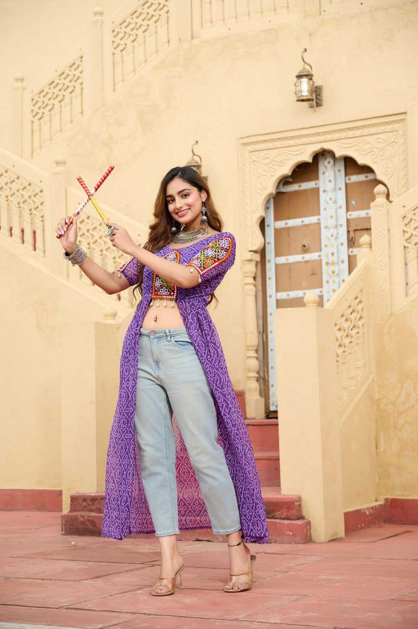 Ynf Faux Georgette KESH489 1189 Kurti Festive Collections Wholesale Festive Kurtis Bandhani Kurtis Manufacturer