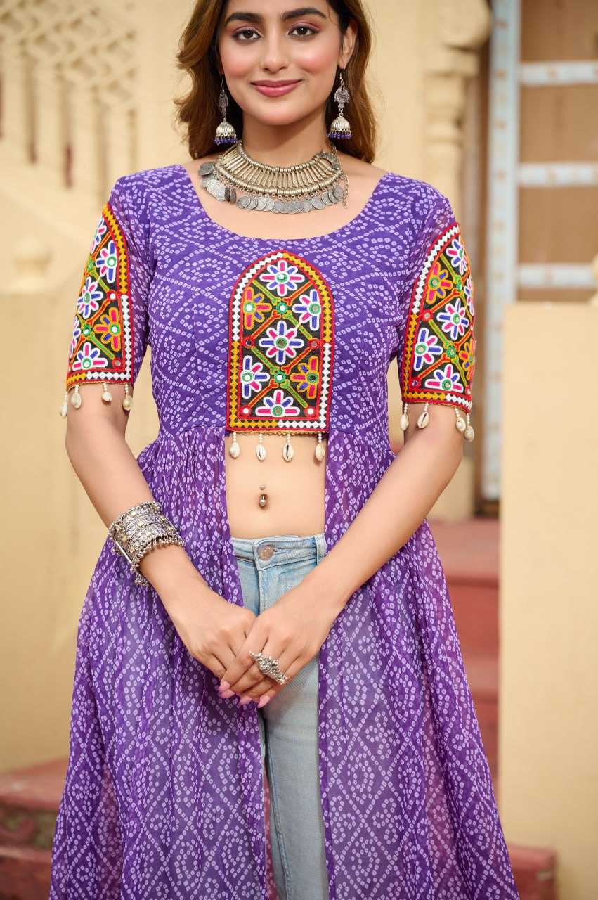Ynf Faux Georgette KESH489 1189 Kurti Festive Collections Wholesale Festive Kurtis Bandhani Kurtis Manufacturer
