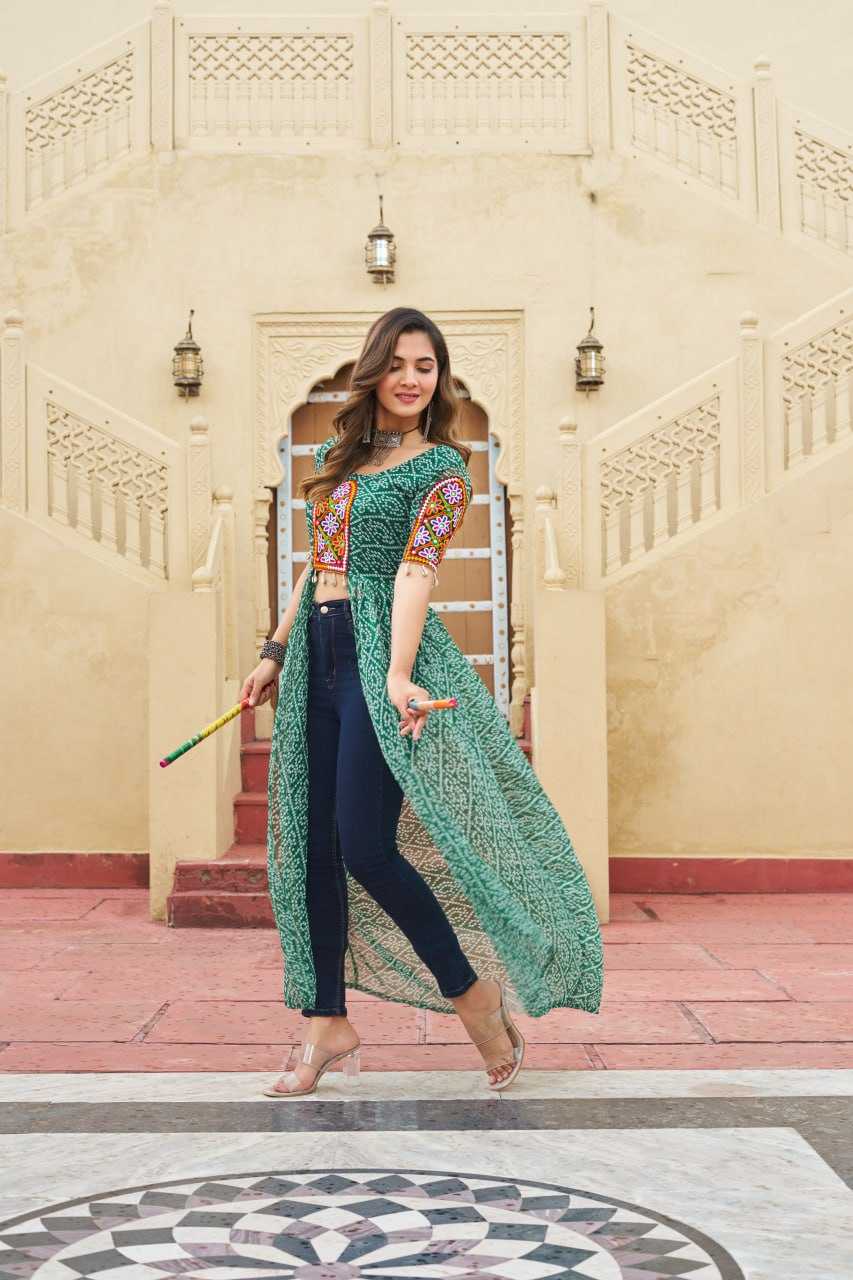 Ynf Faux Georgette KESH489 1189 Kurti Festive Collections Wholesale Festive Kurtis Bandhani Kurtis Manufacturer