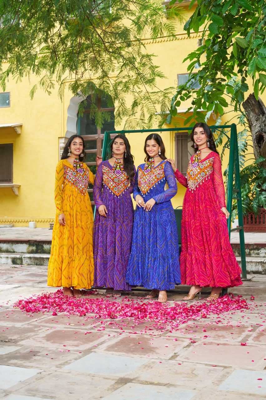 Ynf Faux Georgette KESH489 1194 Gowns Festive Collections Wholesale Georgette Gown Navratri Chaniya Choli Manufacturer