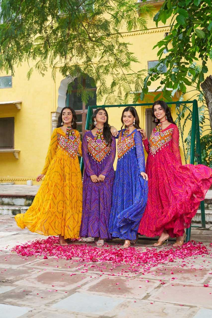 Ynf Faux Georgette KESH489 1194 Gowns Festive Collections Wholesale Georgette Gown Navratri Chaniya Choli Manufacturer