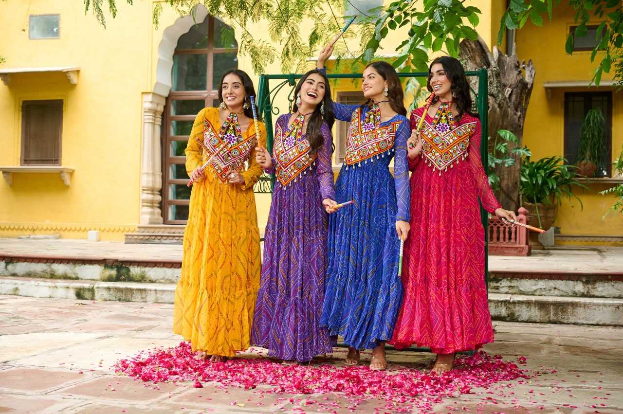 Ynf Faux Georgette KESH489 1194 Gowns Festive Collections Wholesale Georgette Gown Navratri Chaniya Choli Manufacturer