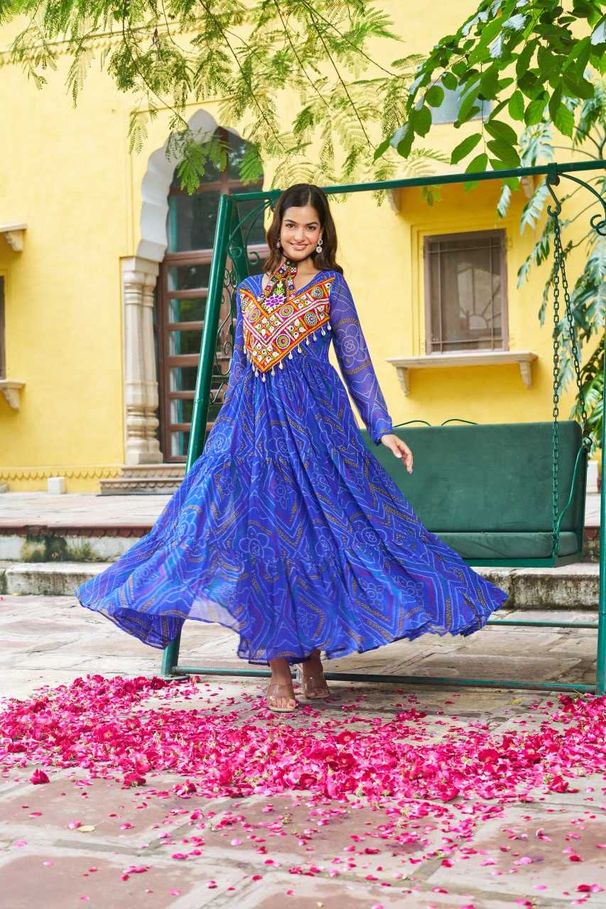 Ynf Faux Georgette KESH489 1194 Gowns Festive Collections Wholesale Georgette Gown Navratri Chaniya Choli Manufacturer
