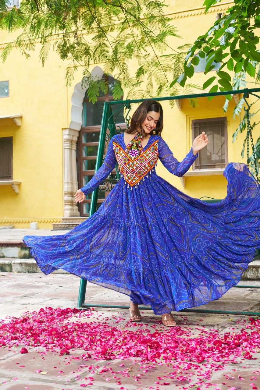 Ynf Faux Georgette KESH489 1194 Gowns Festive Collections Wholesale Georgette Gown Navratri Chaniya Choli Manufacturer