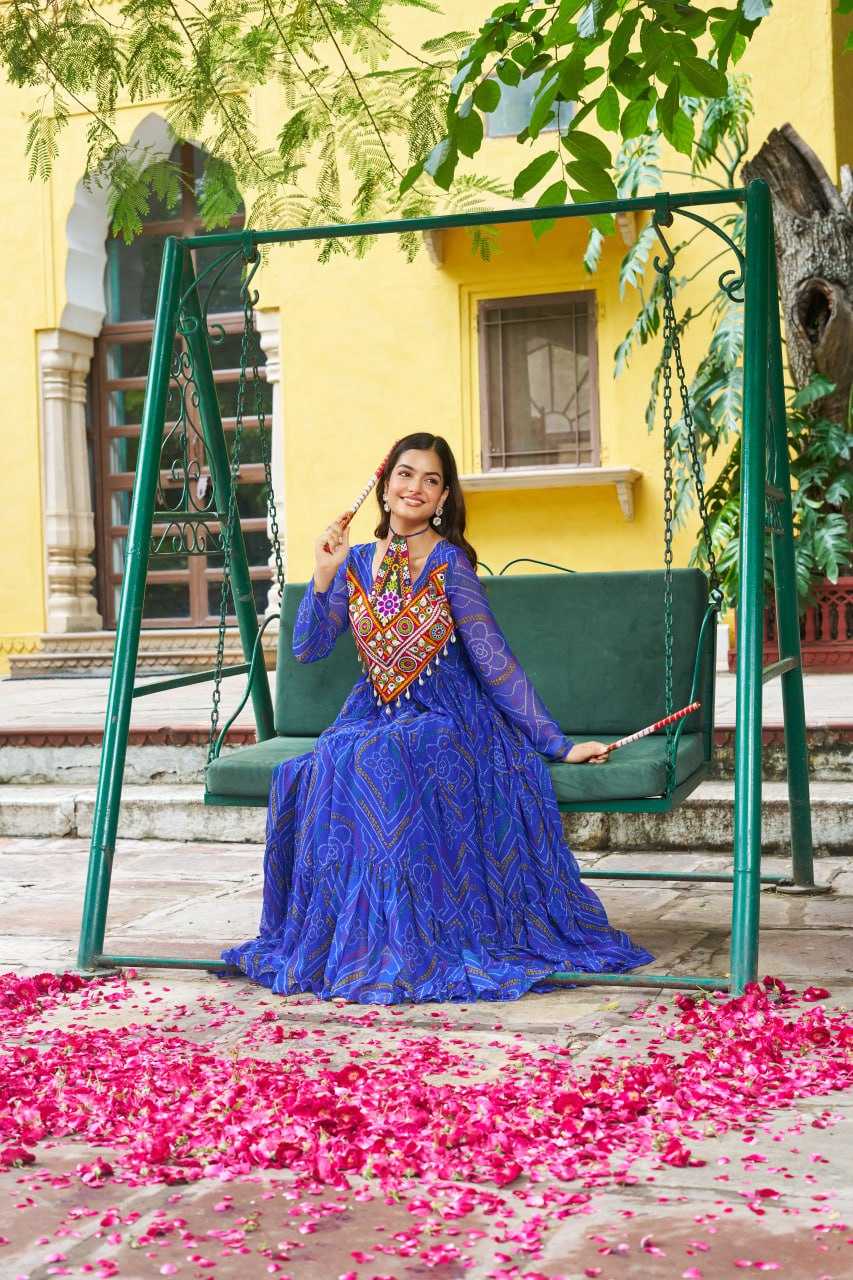 Ynf Faux Georgette KESH489 1194 Gowns Festive Collections Wholesale Georgette Gown Navratri Chaniya Choli Manufacturer