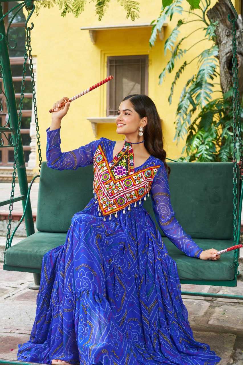 Ynf Faux Georgette KESH489 1194 Gowns Festive Collections Wholesale Georgette Gown Navratri Chaniya Choli Manufacturer