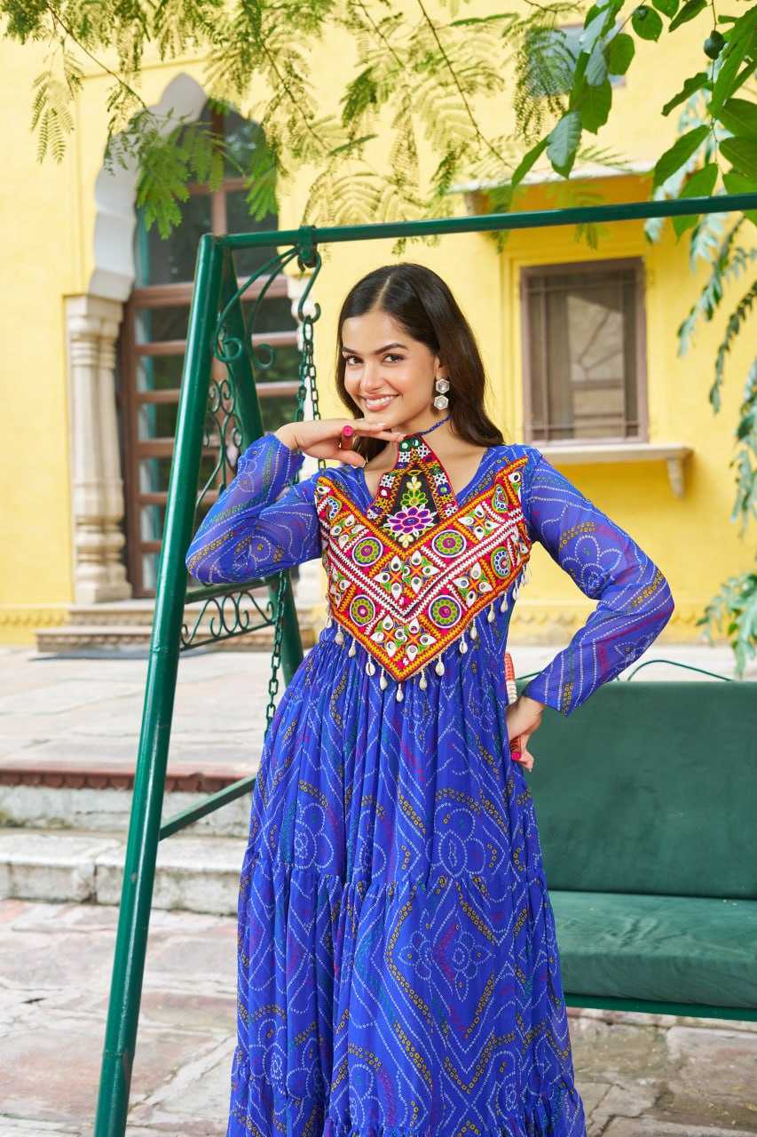 Ynf Faux Georgette KESH489 1194 Gowns Festive Collections Wholesale Georgette Gown Navratri Chaniya Choli Manufacturer