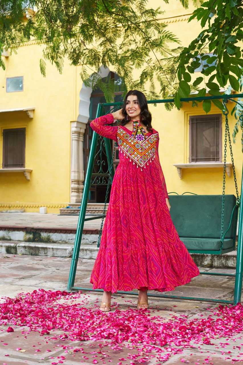 Ynf Faux Georgette KESH489 1194 Gowns Festive Collections Wholesale Georgette Gown Navratri Chaniya Choli Manufacturer