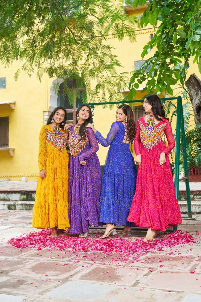 Ynf Faux Georgette KESH489 1194 Gowns Festive Collections Wholesale Georgette Gown Navratri Chaniya Choli Manufacturer
