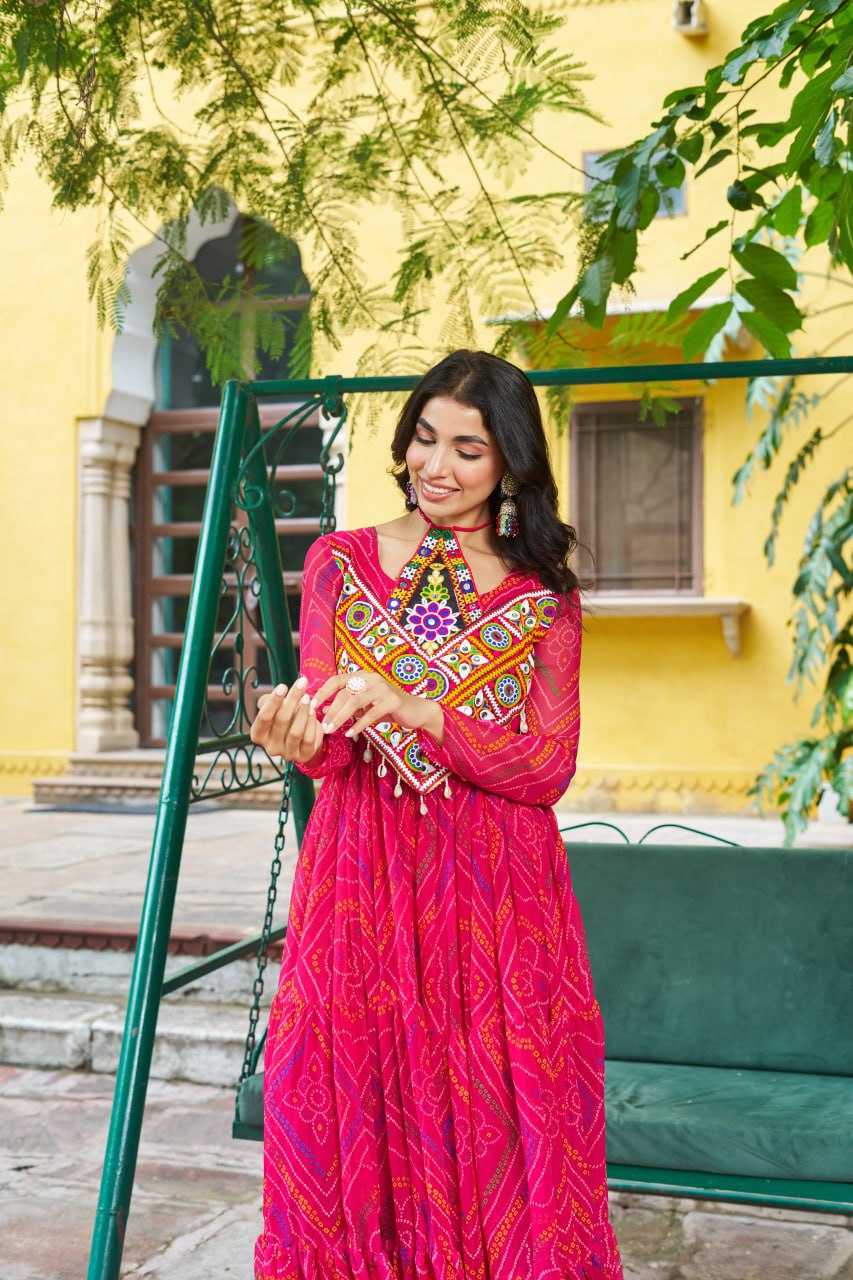 Ynf Faux Georgette KESH489 1194 Gowns Festive Collections Wholesale Georgette Gown Navratri Chaniya Choli Manufacturer
