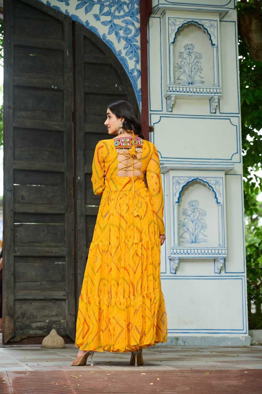 Ynf Faux Georgette KESH489 1194 Gowns Festive Collections Wholesale Georgette Gown Navratri Chaniya Choli Manufacturer