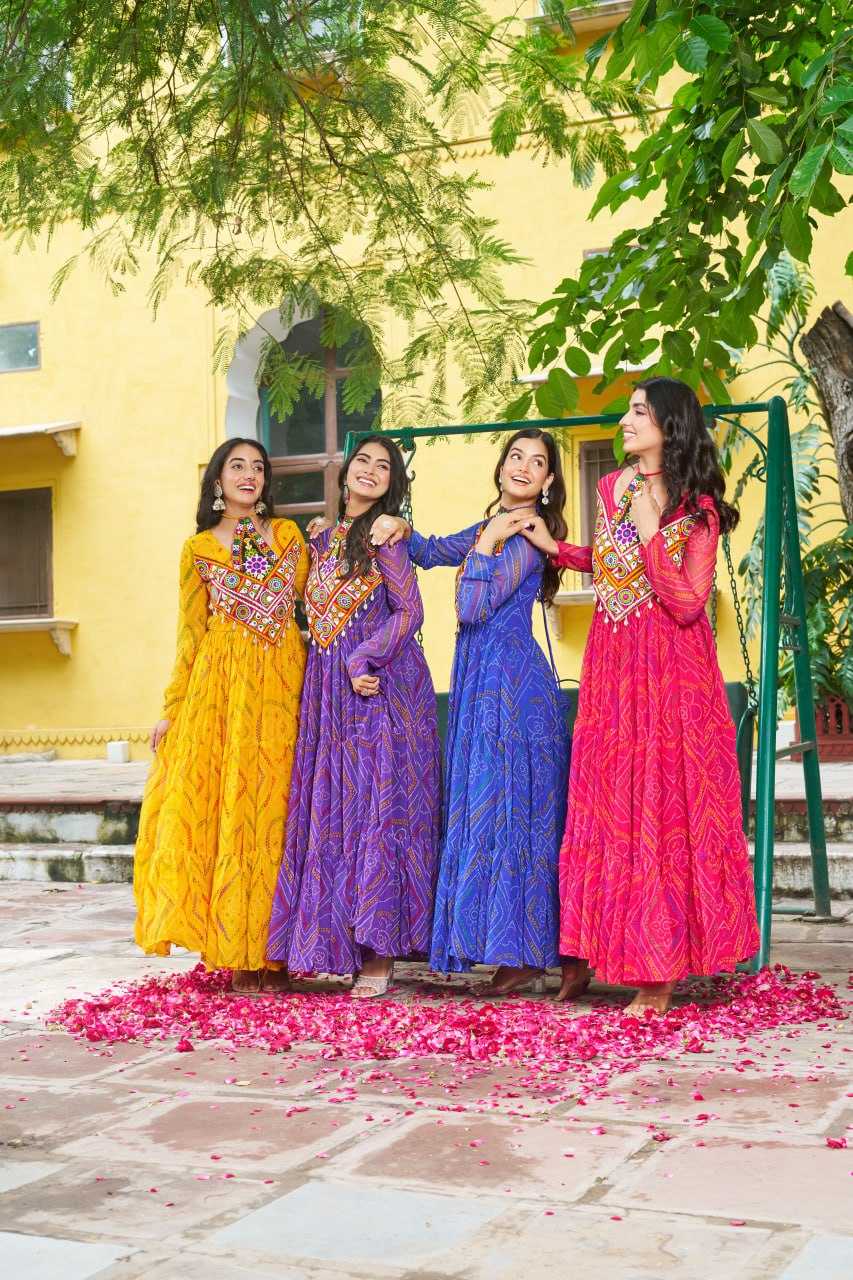 Ynf Faux Georgette KESH489 1194 Gowns Festive Collections Wholesale Georgette Gown Navratri Chaniya Choli Manufacturer