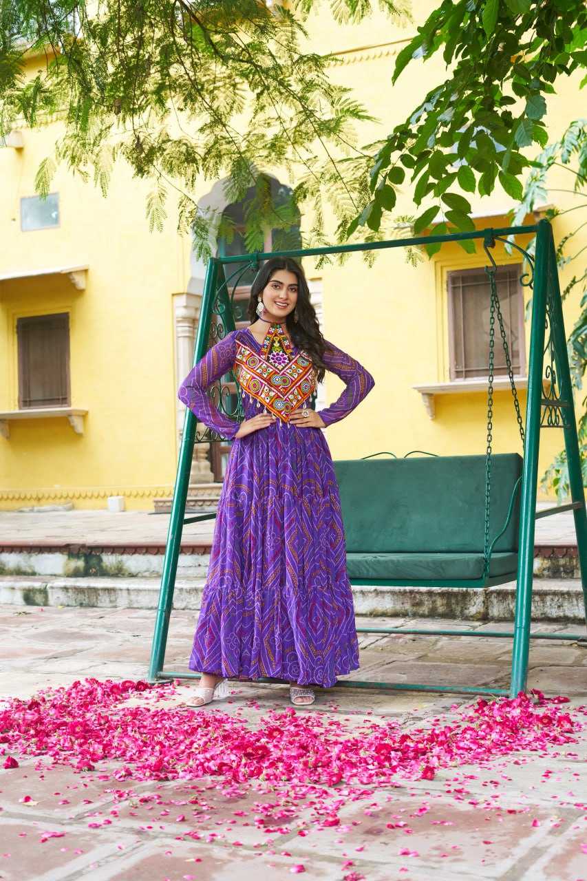 Ynf Faux Georgette KESH489 1194 Gowns Festive Collections Wholesale Georgette Gown Navratri Chaniya Choli Manufacturer