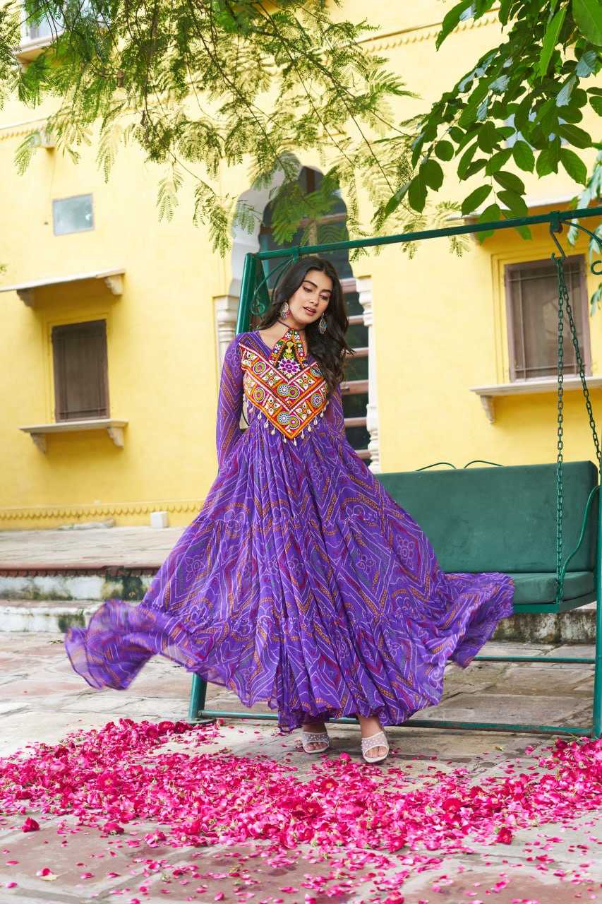 Ynf Faux Georgette KESH489 1194 Gowns Festive Collections Wholesale Georgette Gown Navratri Chaniya Choli Manufacturer