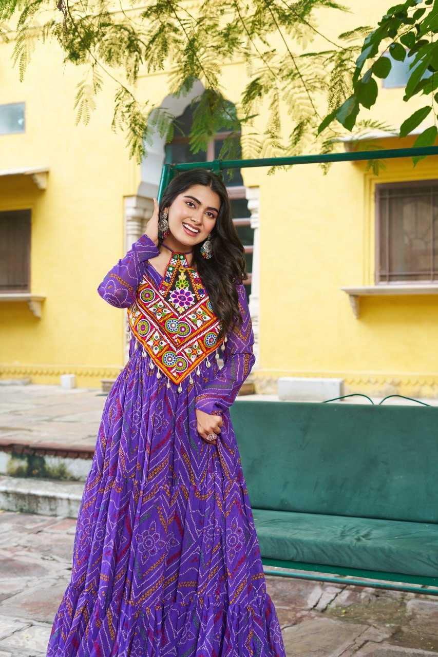 Ynf Faux Georgette KESH489 1194 Gowns Festive Collections Wholesale Georgette Gown Navratri Chaniya Choli Manufacturer