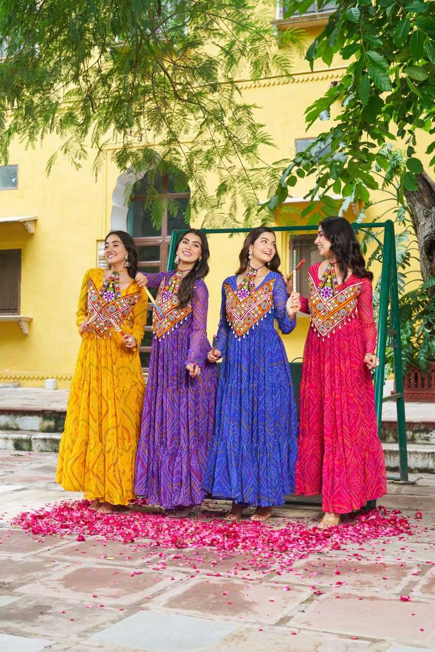Ynf Faux Georgette KESH489 1194 Gowns Festive Collections Wholesale Georgette Gown Navratri Chaniya Choli Manufacturer