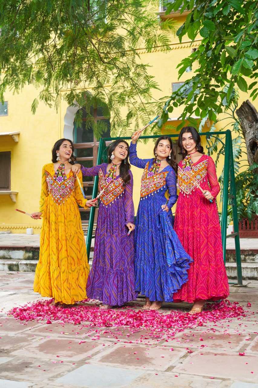 Ynf Faux Georgette KESH489 1194 Gowns Festive Collections Wholesale Georgette Gown Navratri Chaniya Choli Manufacturer