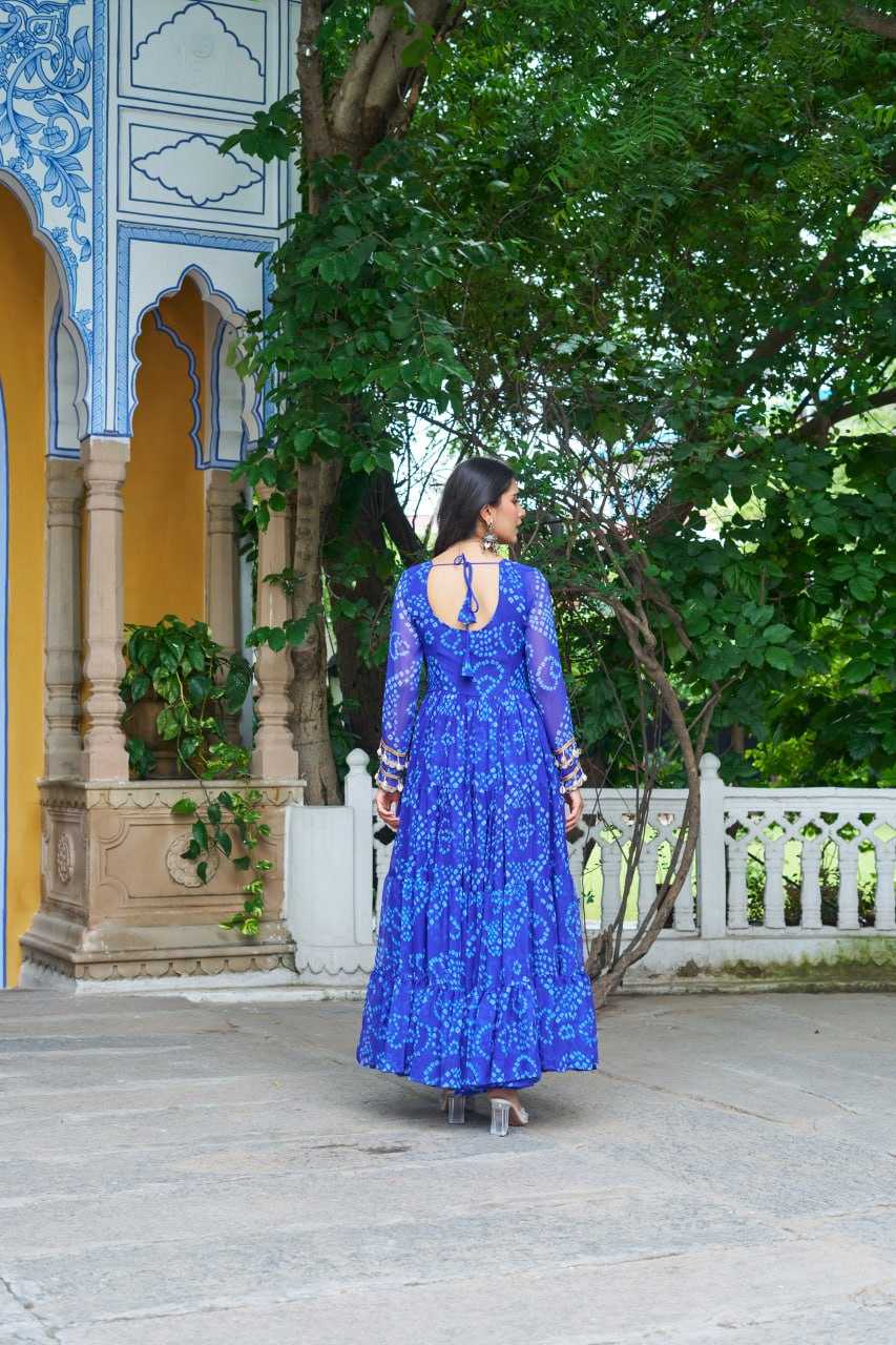 Ynf Faux Georgette KESH489 1195 Gowns Festive Collections Wholesale Printed Gowns Georgette Gown Full Sleeve Gowns Manufacturer
